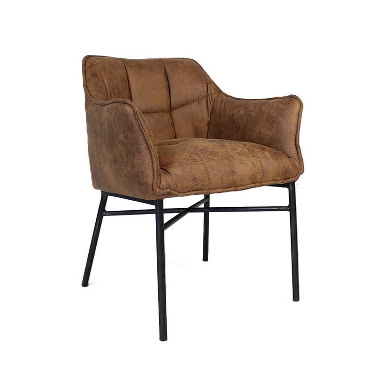 Chaise de salle à manger industrielle Aaron cognac