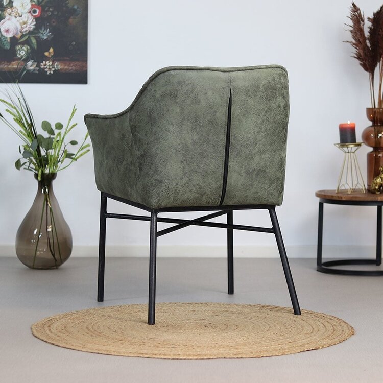 Chaise de salle à manger industrielle Aaron vert