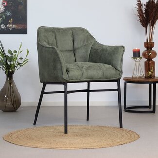 Chaise de salle à manger industrielle Aaron vert