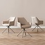 Chaise de salle à manger pivotante Ida taupe tissu recyclé
