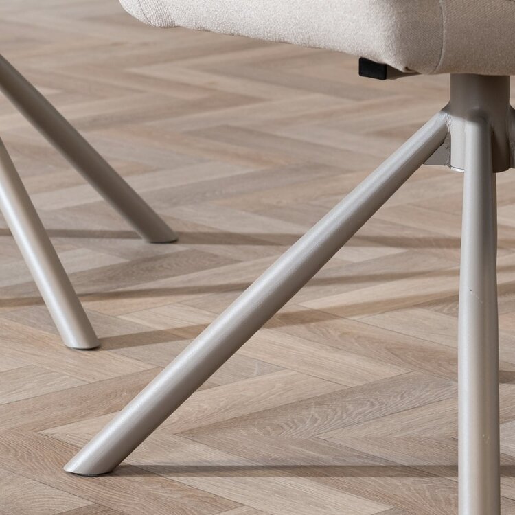 Chaise de salle à manger pivotante Ida taupe tissu recyclé