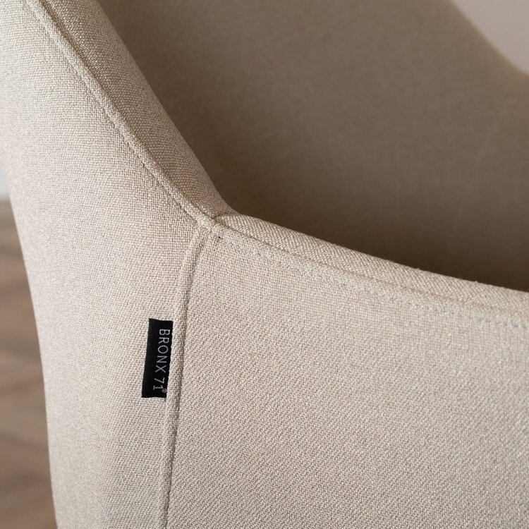 Chaise de salle à manger pivotante Ida taupe tissu recyclé