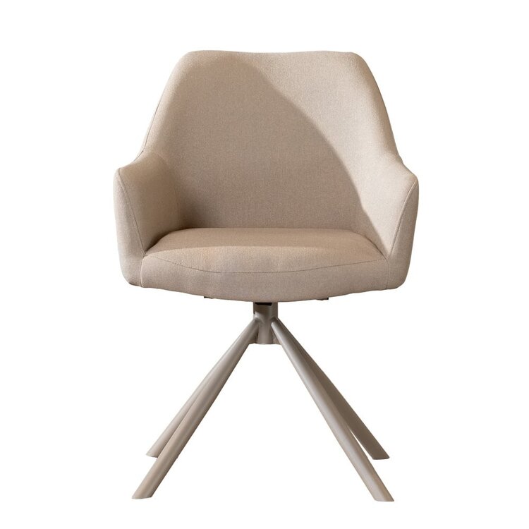 Chaise de salle à manger pivotante Ida taupe tissu recyclé
