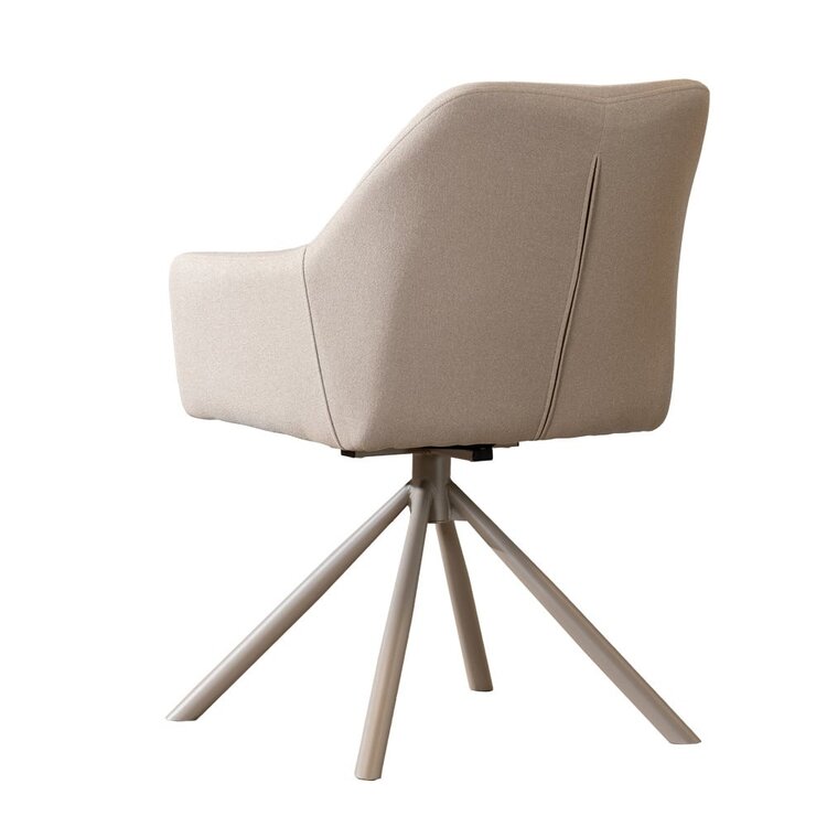 Chaise de salle à manger pivotante Ida taupe tissu recyclé