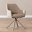 Chaise de salle à manger pivotante Ida taupe tissu recyclé