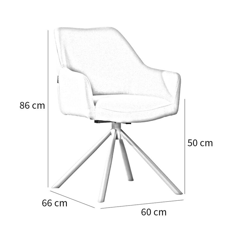 Chaise de salle à manger pivotante Ida taupe tissu recyclé