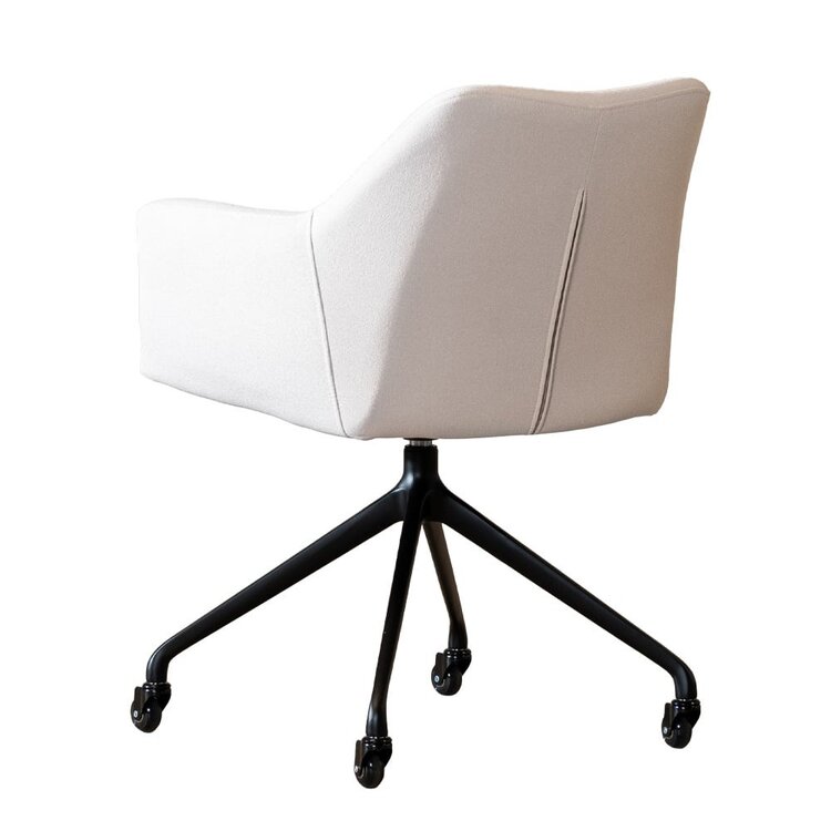 Chaise de salle à manger à roulettes Isak beige tissu recyclé