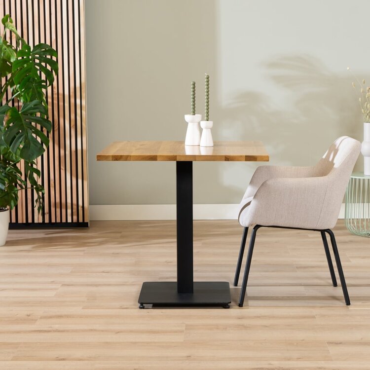 Table à manger en chêne massif bistro Sven 80 x 80 cm