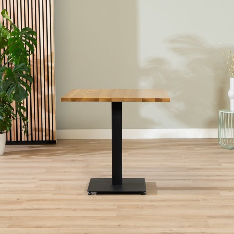 Table à manger en chêne massif bistro Sven 80 x 80 cm