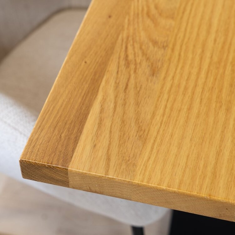 Table à manger en chêne massif bistro Sven 80 x 80 cm