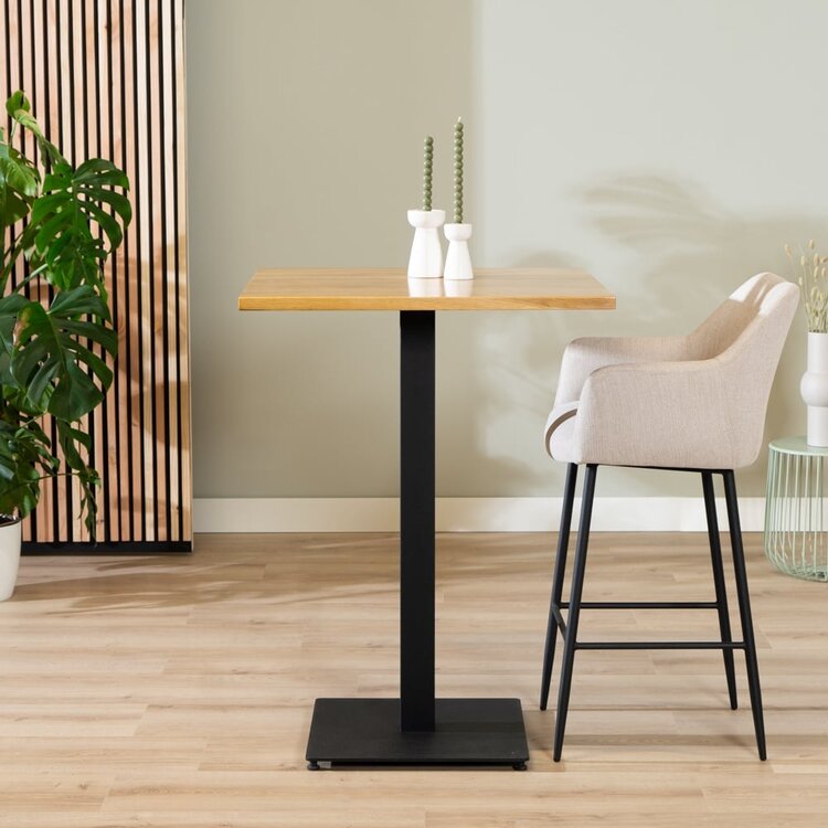 Table de bar en chêne massif Sven 80 x 80 cm