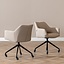 Chaise de salle à manger à roulettes Isak taupe tissu recyclé