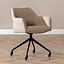 Chaise de salle à manger à roulettes Isak taupe tissu recyclé