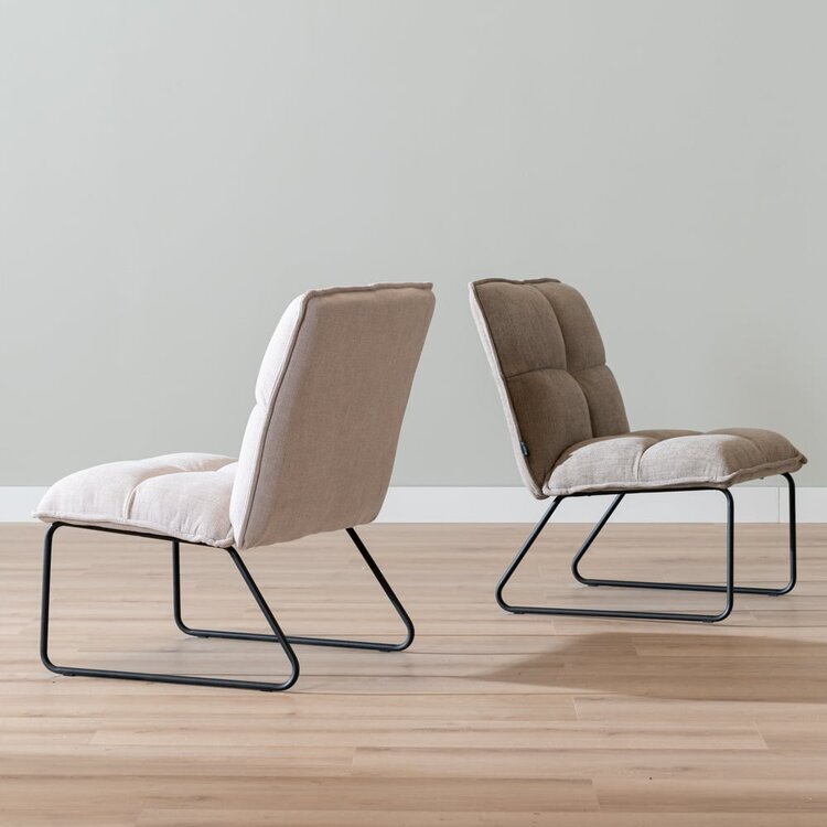 Fauteuil scandinave Joran beige tissu recyclé