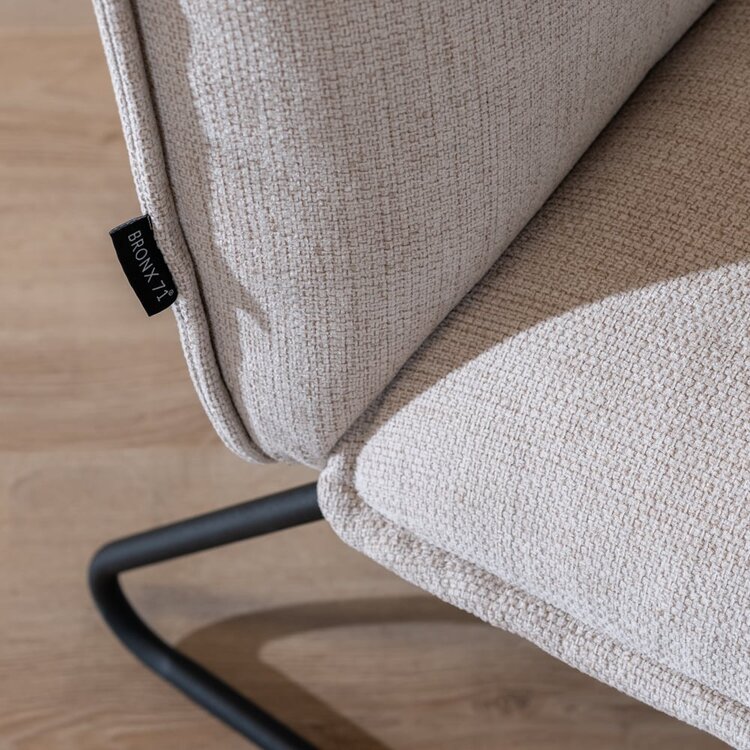 Fauteuil scandinave Joran beige tissu recyclé