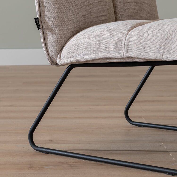 Fauteuil scandinave Joran beige tissu recyclé