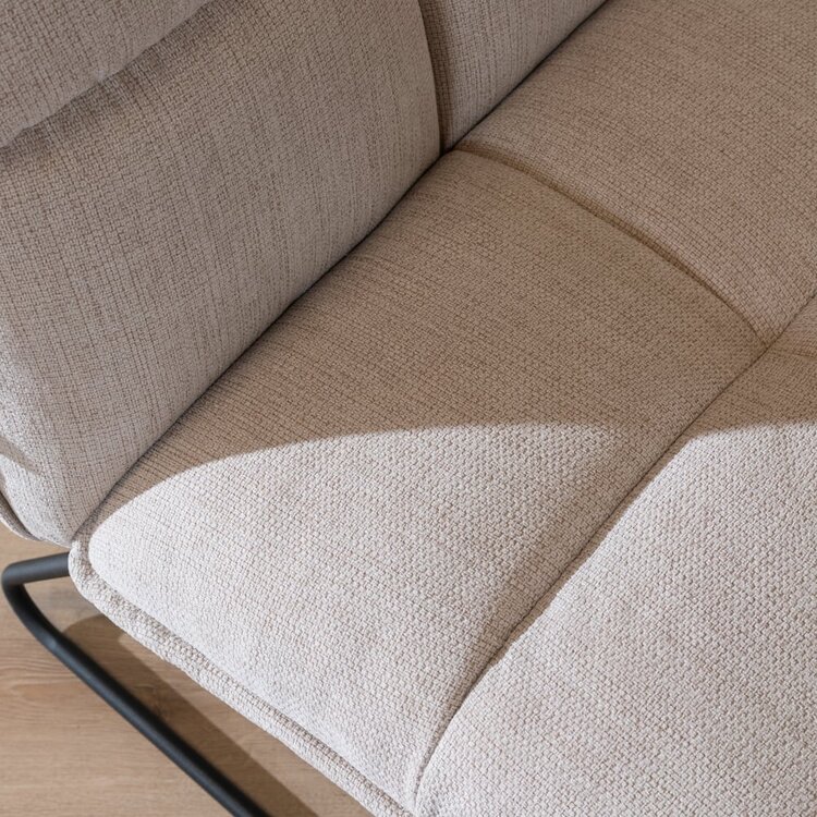Fauteuil scandinave Joran beige tissu recyclé