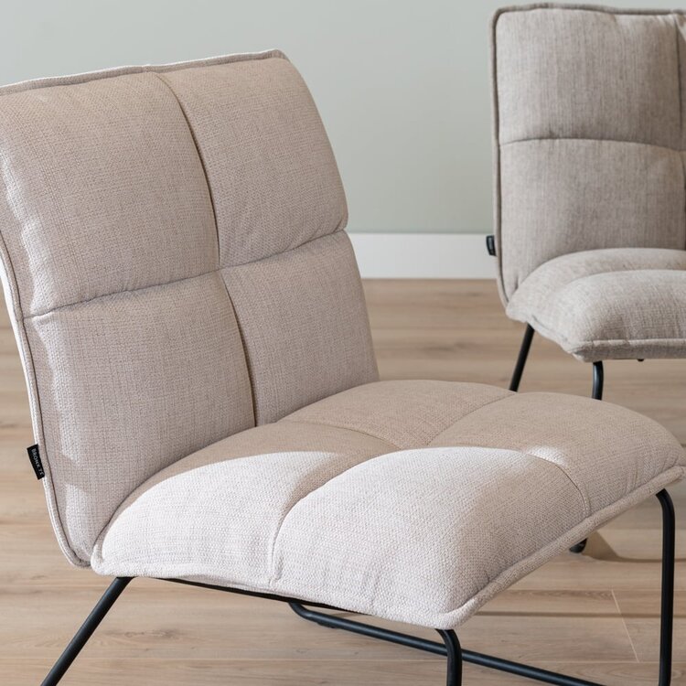Fauteuil scandinave Joran beige tissu recyclé