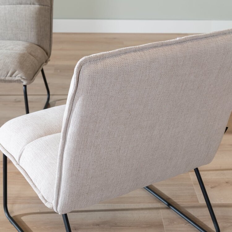 Fauteuil scandinave Joran beige tissu recyclé