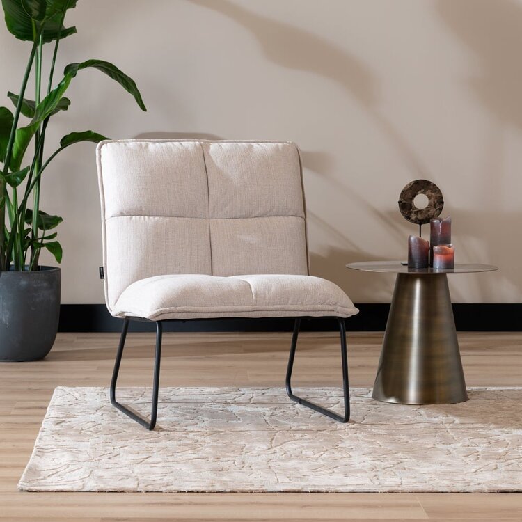 Fauteuil scandinave Joran beige tissu recyclé