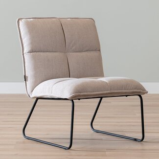 Fauteuil scandinave Joran beige tissu recyclé