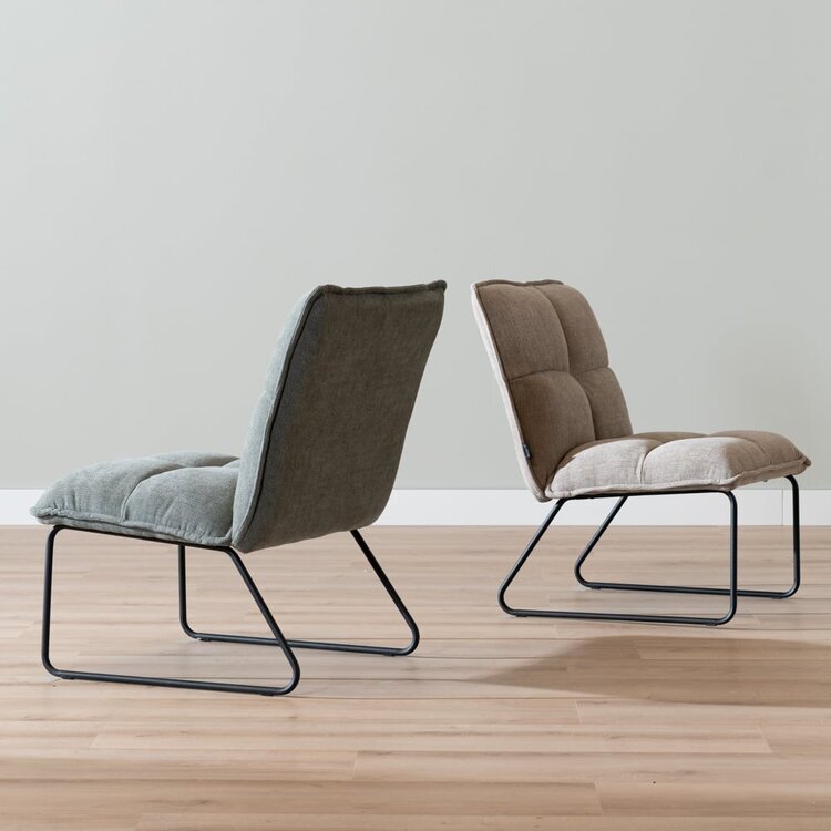 Fauteuil scandinave Joran vert tissu recyclé