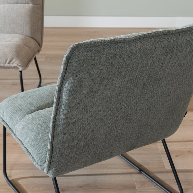 Fauteuil scandinave Joran vert tissu recyclé