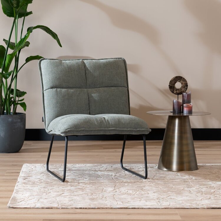 Fauteuil scandinave Joran vert tissu recyclé