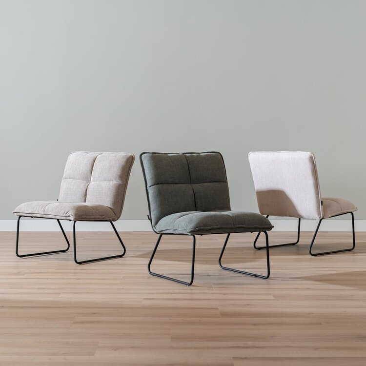 Fauteuil scandinave Joran taupe tissu recyclé