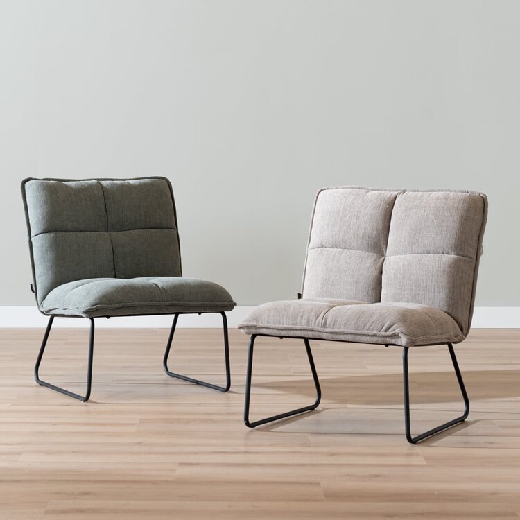 Fauteuil scandinave Joran taupe tissu recyclé
