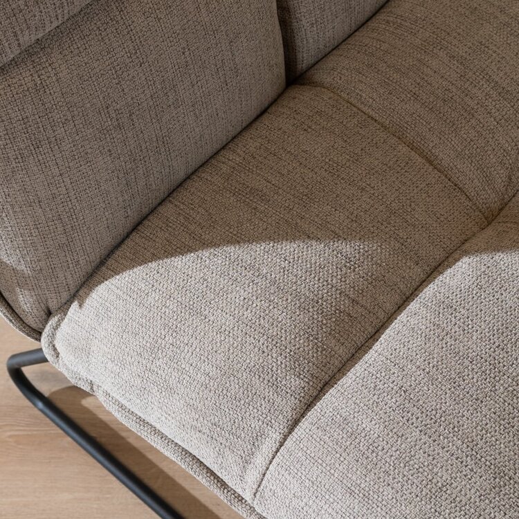 Fauteuil scandinave Joran taupe tissu recyclé