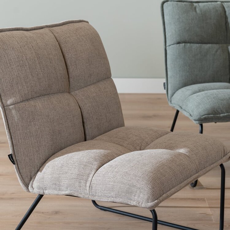 Fauteuil scandinave Joran taupe tissu recyclé