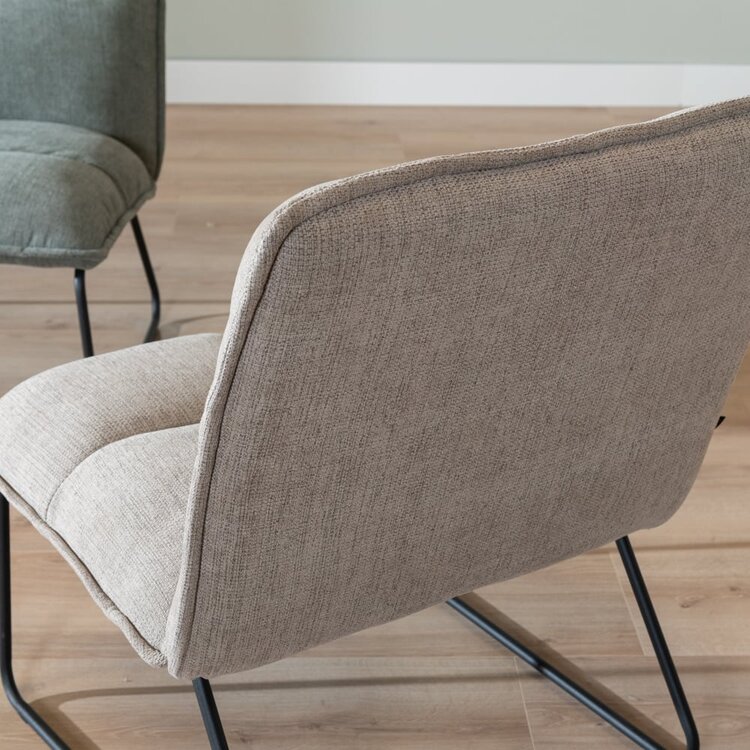 Fauteuil scandinave Joran taupe tissu recyclé