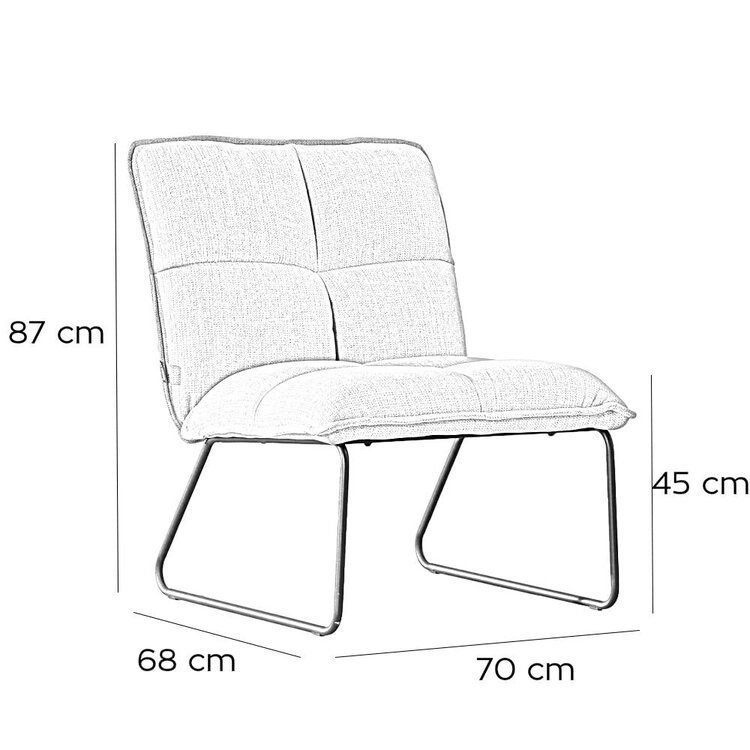 Fauteuil scandinave Joran taupe tissu recyclé