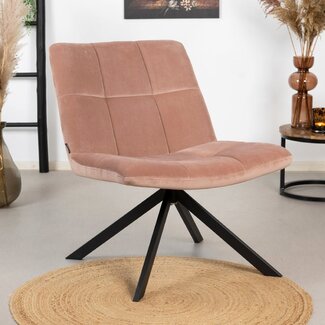 Fauteuil en velours Eevi rose