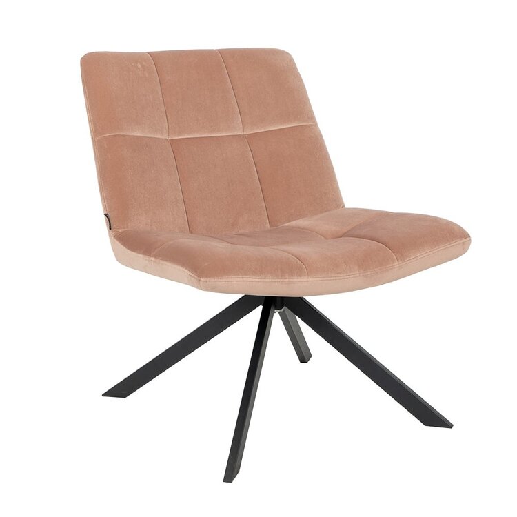 Fauteuil en velours Eevi rose