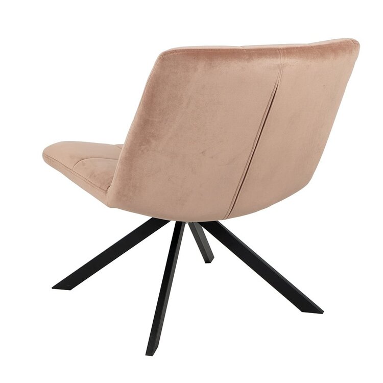 Fauteuil en velours Eevi rose