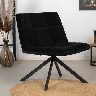 Fauteuil en velours Eevi noir