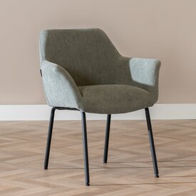 Chaise de salle à manger scandinave Sten vert tissu recyclé