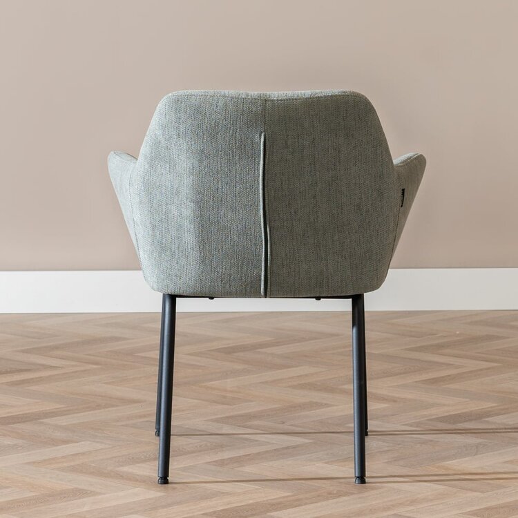 Chaise de salle à manger scandinave Sten vert tissu recyclé