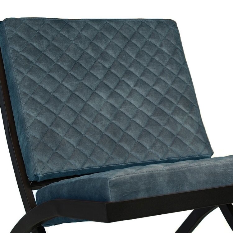 Fauteuil design en velours Madrid bleu