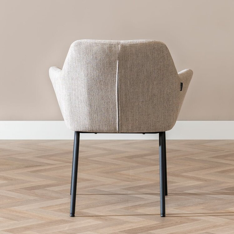 Chaise de salle à manger scandinave Sten taupe tissu recyclé