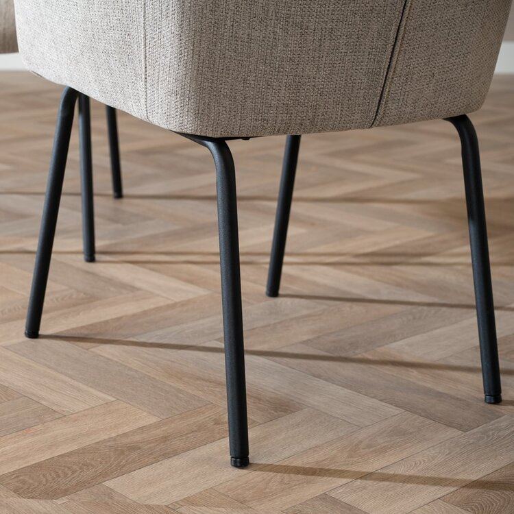 Chaise de salle à manger scandinave Sten taupe tissu recyclé