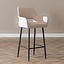 Tabouret de bar scandinave Inga beige tissu recyclé 78 cm