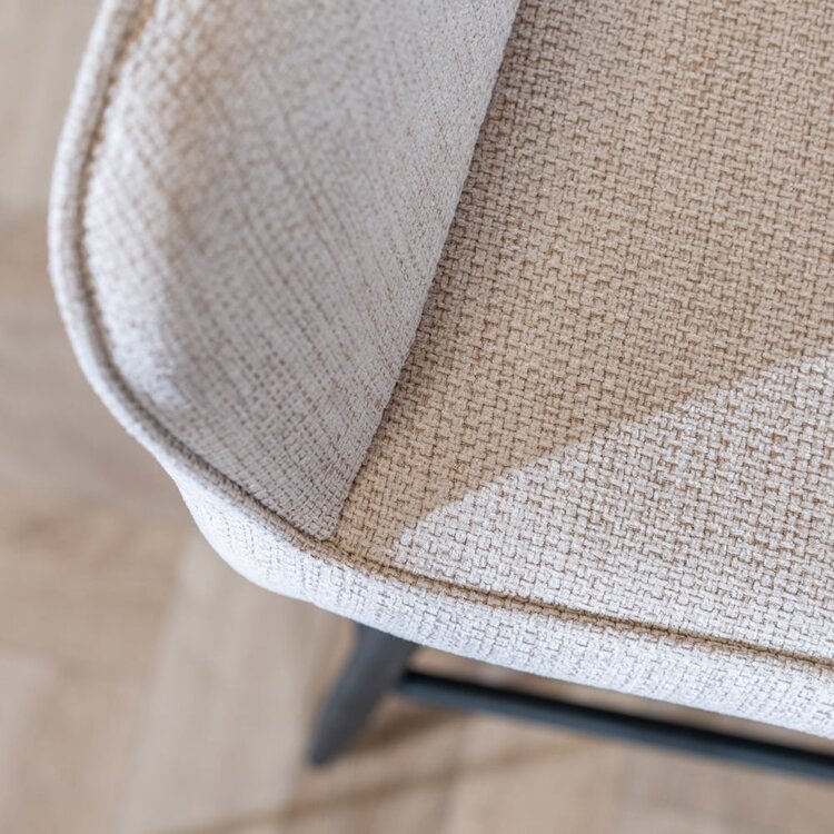 Tabouret de bar scandinave Inga beige tissu recyclé 78 cm