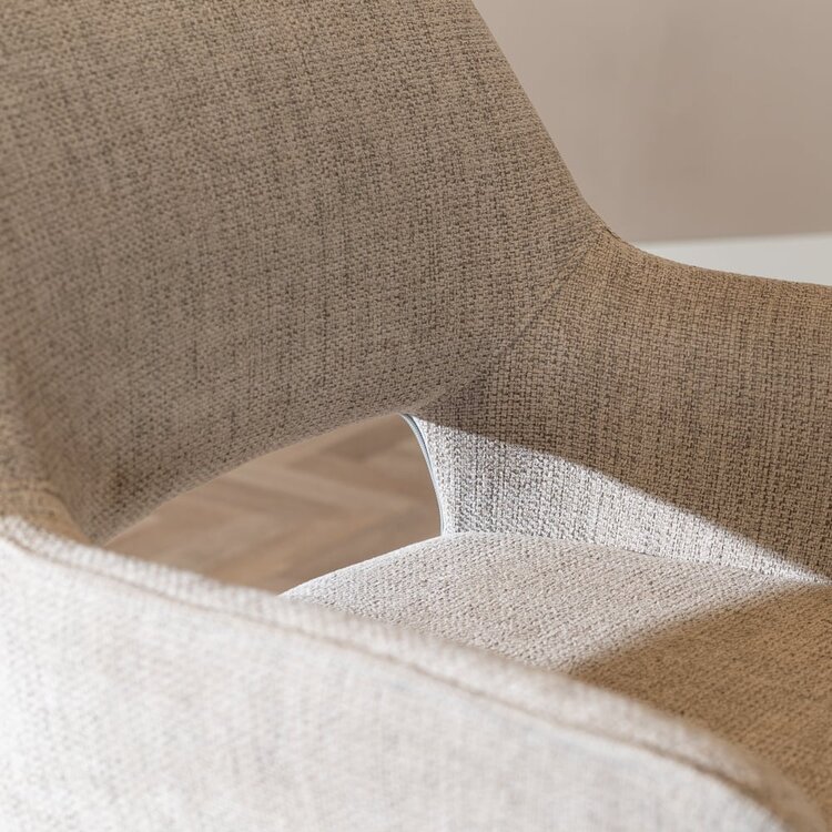 Tabouret de bar scandinave Inga taupe tissu recyclé 78 cm