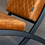Fauteuil design en velours Madrid jaune ocre / cognac
