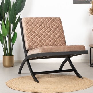 Fauteuil design en velours Madrid taupe