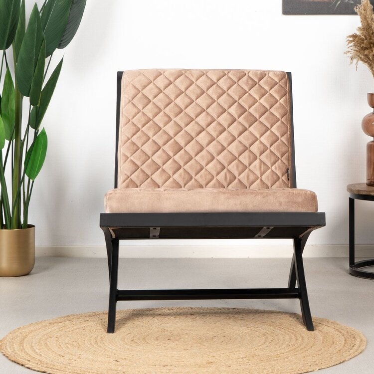 Fauteuil design en velours Madrid taupe