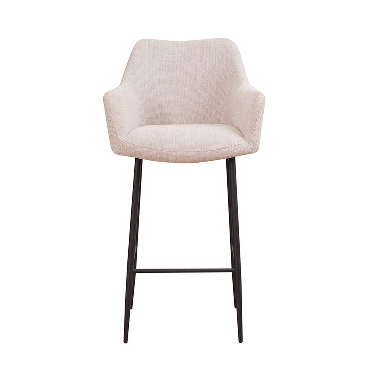 Tabouret de bar scandinave Niklas beige tissu recyclé 78 cm